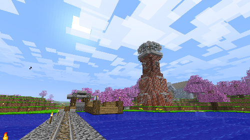 Spawn town from minecart track